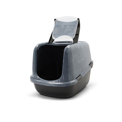 Savic Kattenbak Nestor Jumbo Marble Grijs / Zwart