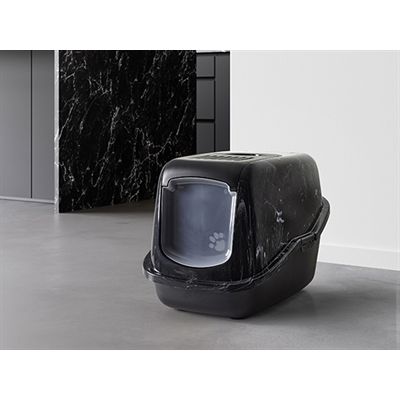 Savic Kattenbak Nestor Marble Zwart / Wit
