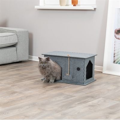 Trixie Kattenmand Huis Lene Vilt Grijs