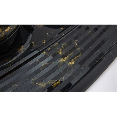 Savic Butler Voerbak En Drinkbak Met Plateau Marble Zwart / Goud